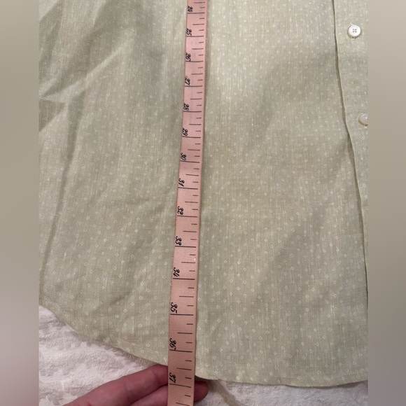 Murano Men's light green patterned linen long sleeve button down - Picture 7 of 9